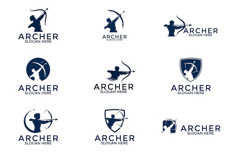 Vector set of archer logo design template vector archer logo collection