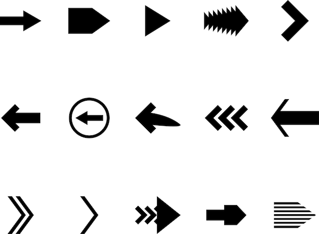 Set arrow black white icon