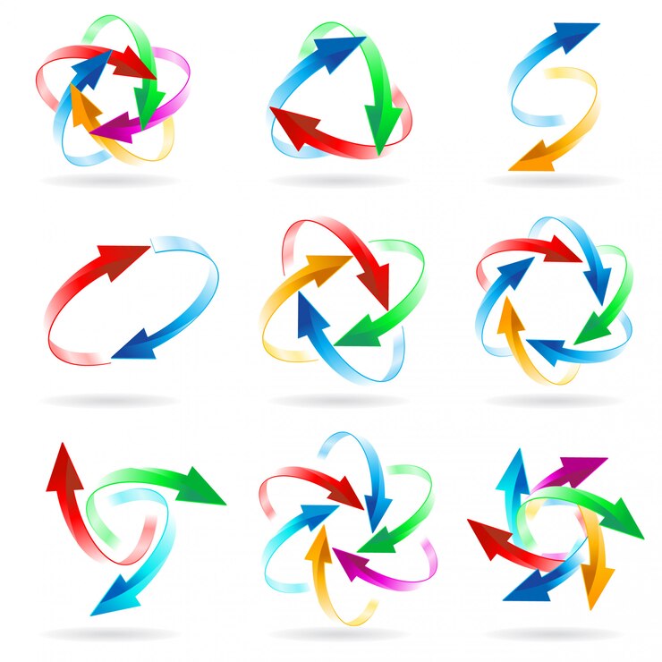Vector set of arrow circles