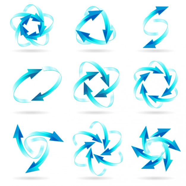 Set of arrow circles