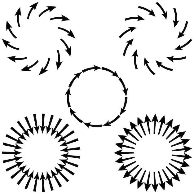 Vector set of arrow circles