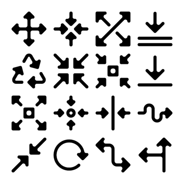 Set of arrow and direction vector