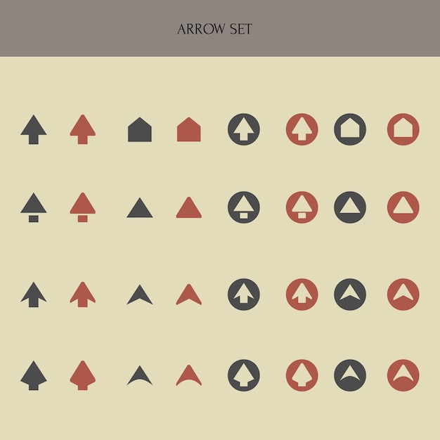 SET OF ARROW ELEMENTS FOR DESIGN. ARROW ICON SIMLE ARROW VECTOR