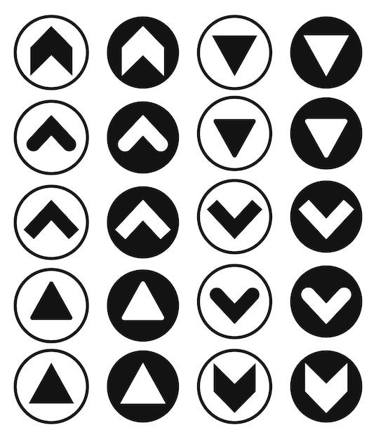 Set Arrow icons symbols design template isolated signs vector illustration