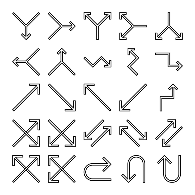 Vector set of arrow vector