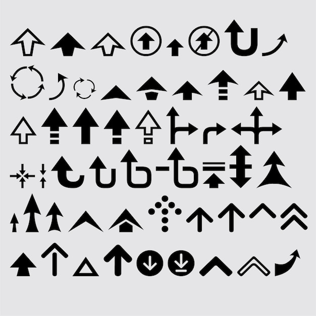 set of arrows black vector
