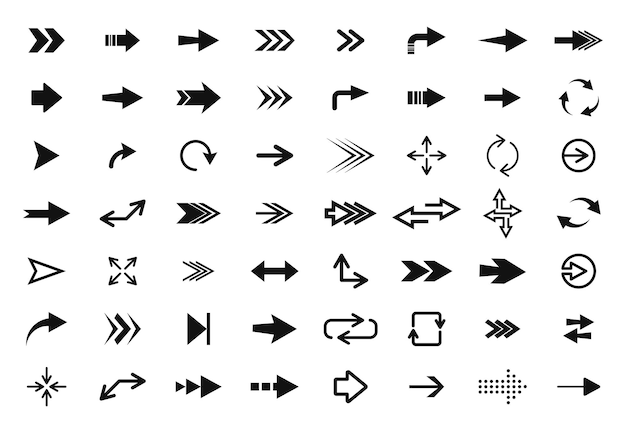 Set of arrows icons. vector illustration