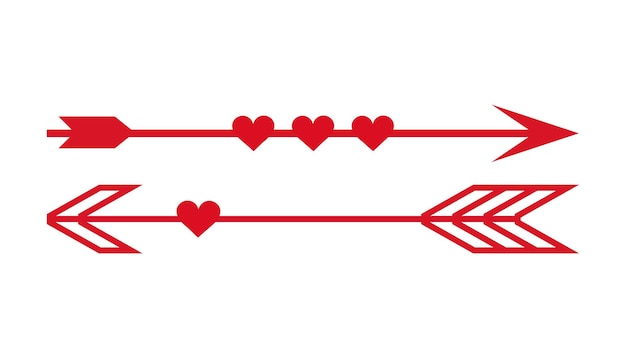 Vector set of arrows. love. vector graphics