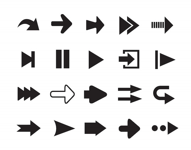 set of arrows silhouettes