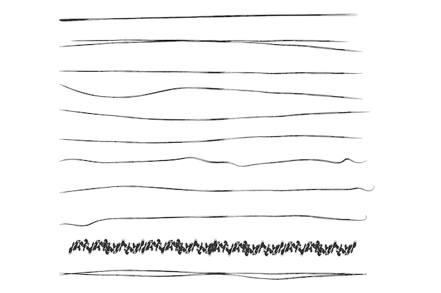 Vector set of artistic pen brushesdoodles ink brushesset of vector grunge brushescollection of strokes