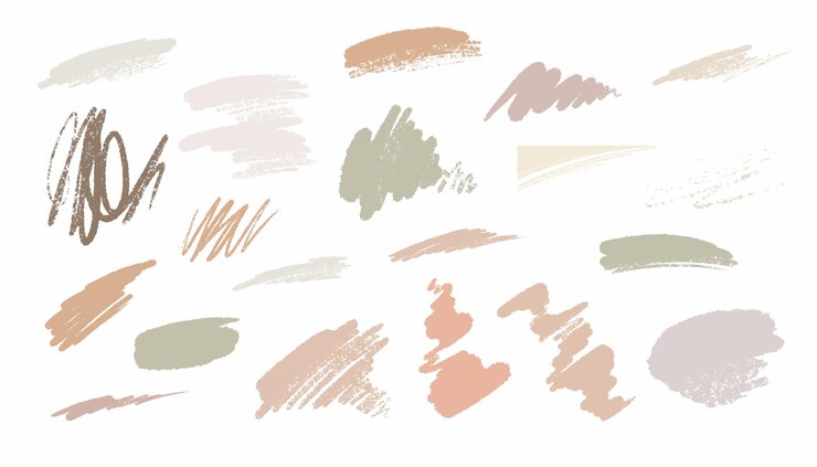 Set of artistic scribble strokes doodles and stains
