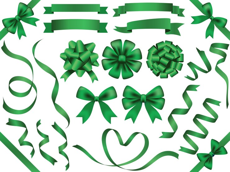 वेक्टर set of assorted green ribbons