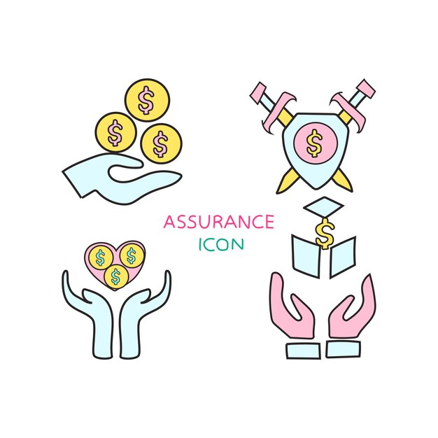 set of Assurance icon vector