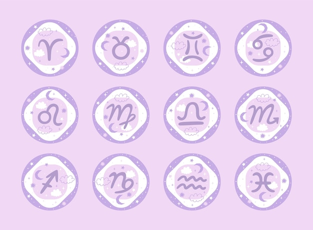 Premium Vector | Set of astrological symbols horoscope elements vector ...