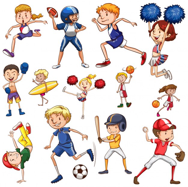 Vector set of athlete character