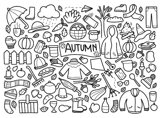 Set di autunno doodle
