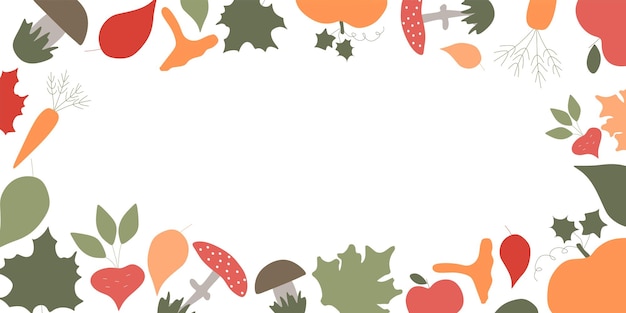 Set of Autumn vector illustrations Warm pastel Cartoon collection of desing elements