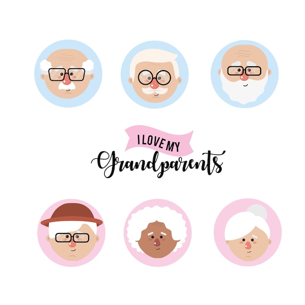 набор аватар бабушка и дедушка с прической