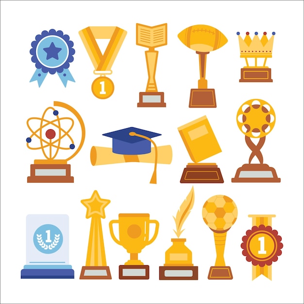 Vector set of award illustration vector flat design collection