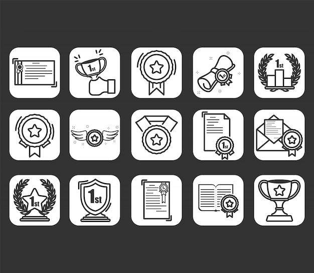 Set of awards icons