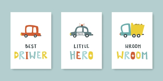 Set of baby car print for poster.