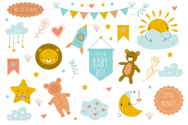 Vector set baby kleur