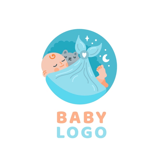 Vector set of baby logo template