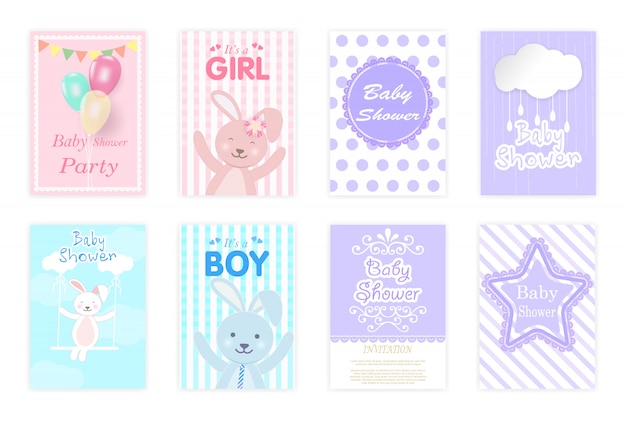 Set of baby shower cards