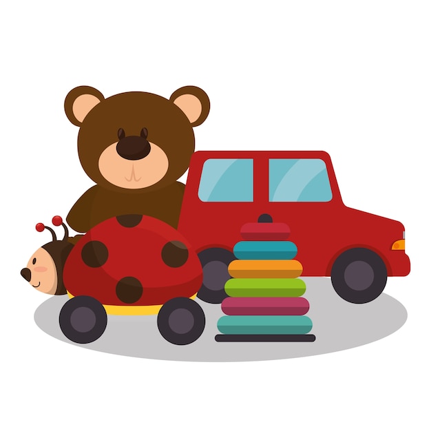 set baby toys icon vector illustration design