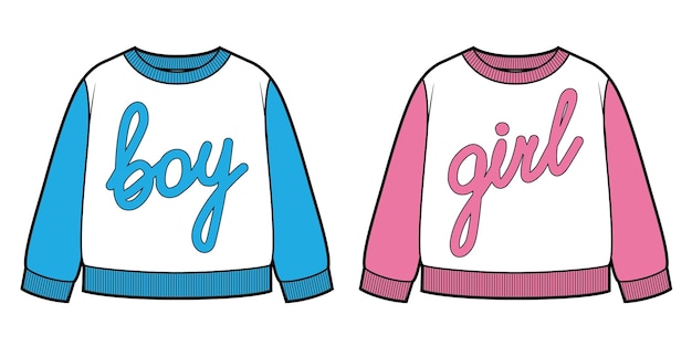 Set of babygirl and babyboy sweatshirt