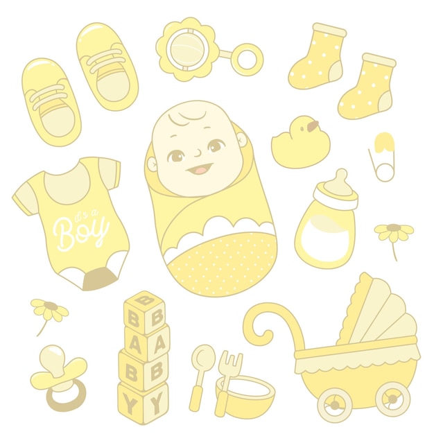 Vector set babykamer elementen items