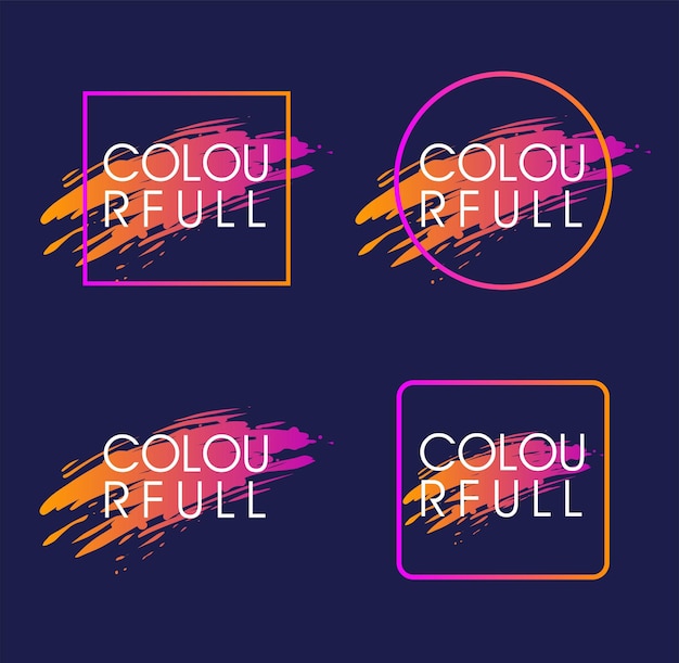 Vector set of background colourfull vector