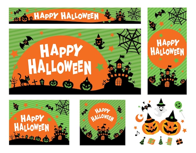 Set dell'illustrazione di sfondo dell'halloween.