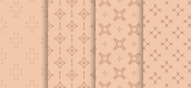 Vector set of background wallpapers in retro style