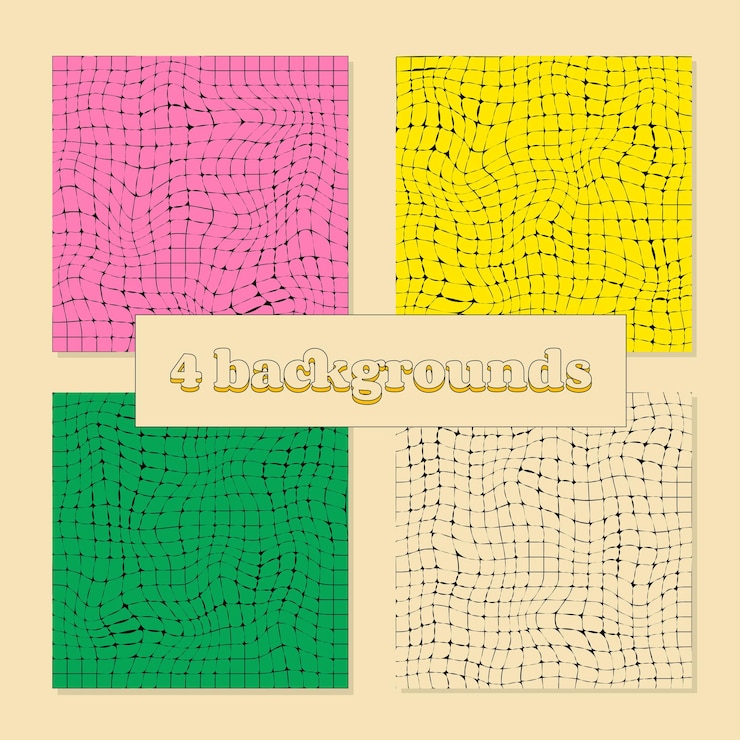 Vector set backgrounds in retro groove style