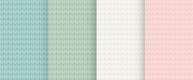 Set of backgrounds with knitted fabric texture