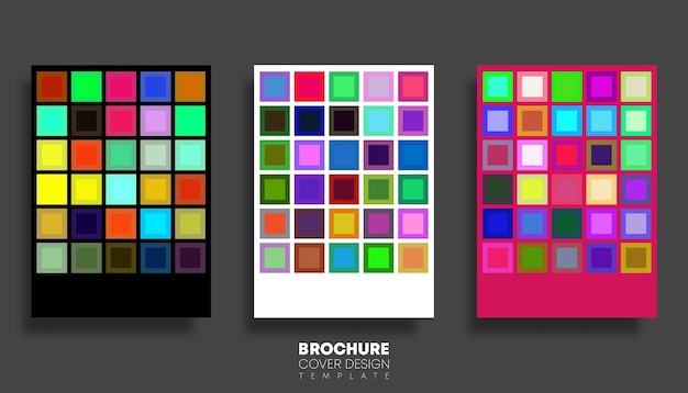 Набор фонов с разноцветными квадратами для типографии обложки брошюры флаера или другой полиграфической продукции Векторная иллюстрация