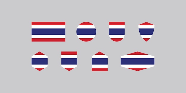 Set of badge thailand flag vector design template