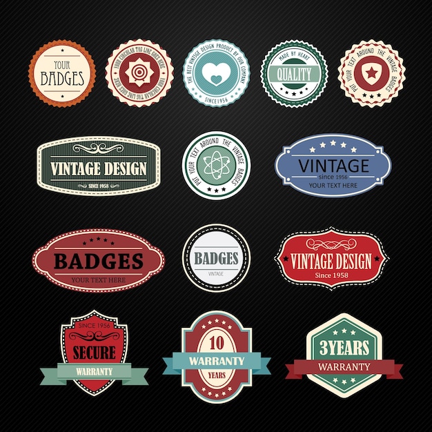 Vector set of badges vector design