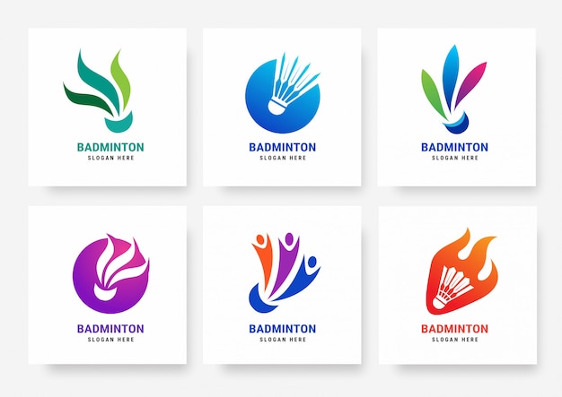 Set of badminton logo  templates