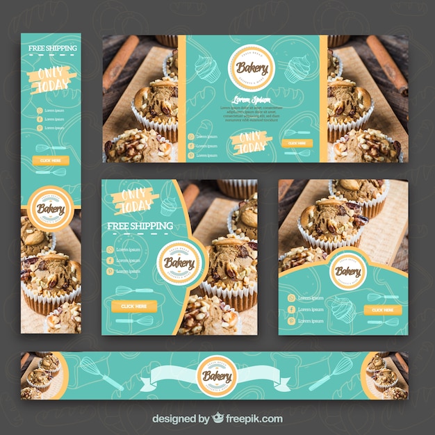 Set of bakery banners