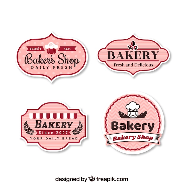 Vector set of bakery labels