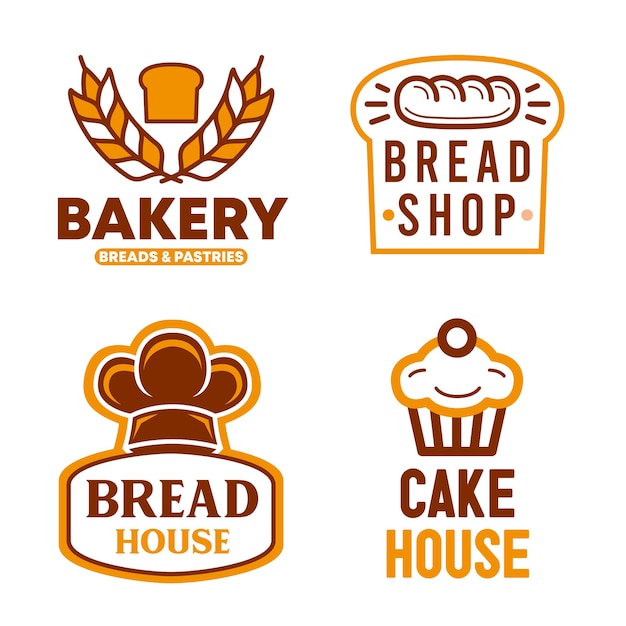 Set of bakery logo design