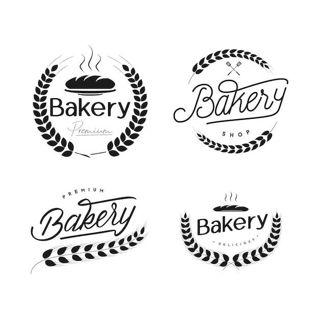 set of bakery logo