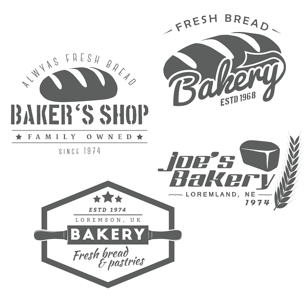 set of bakery logo