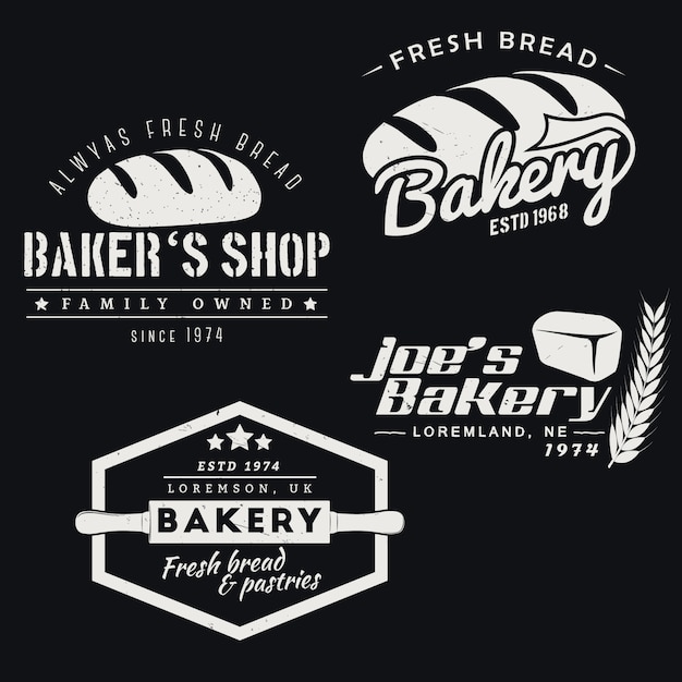 パン屋さんのロゴのセット