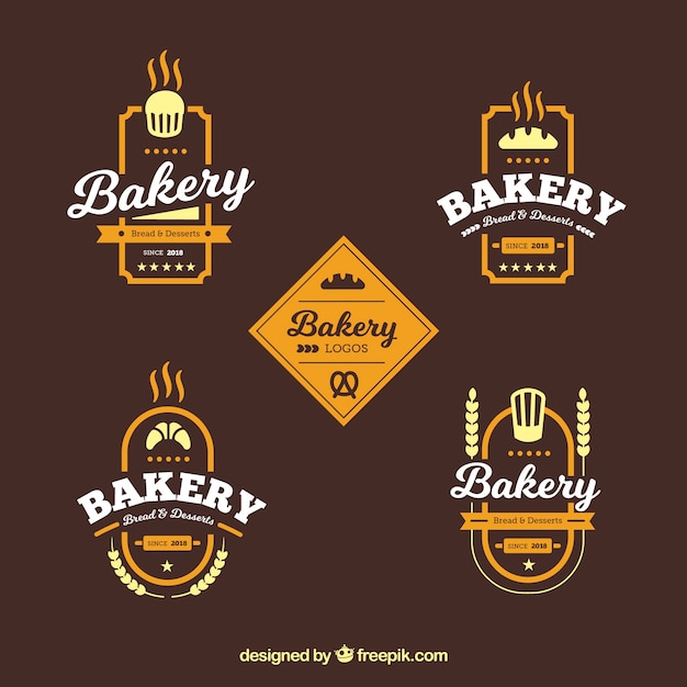 Set of bakery logos