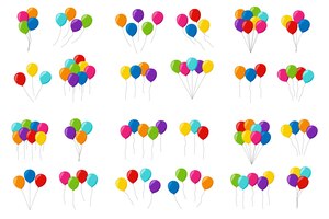 Vector set of balloon isolated on white background