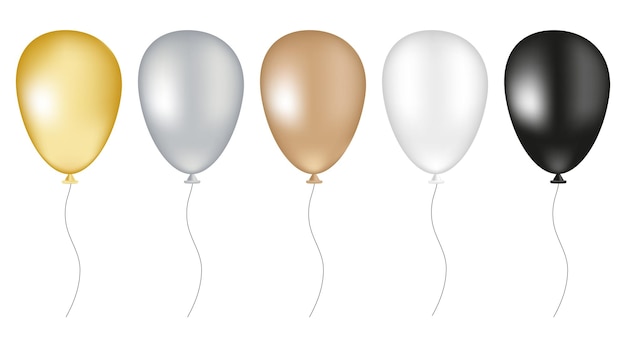 Set of balloons on white