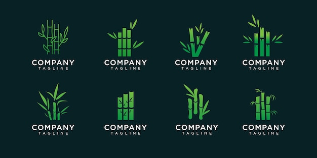 Set of bamboo logo design  design bundle.